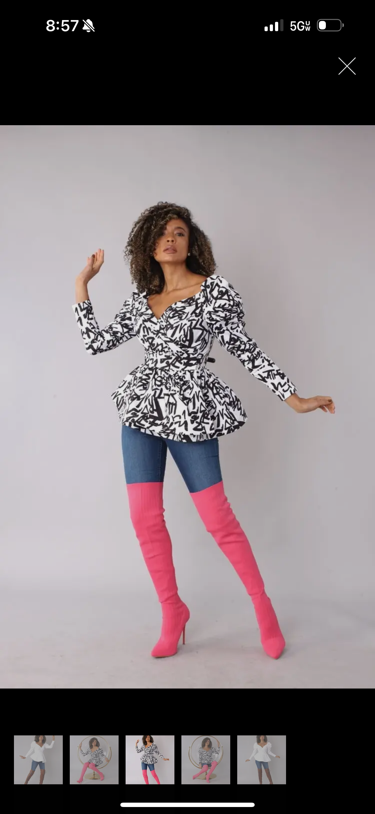 Puff Sleeve Wrap Peplum Top