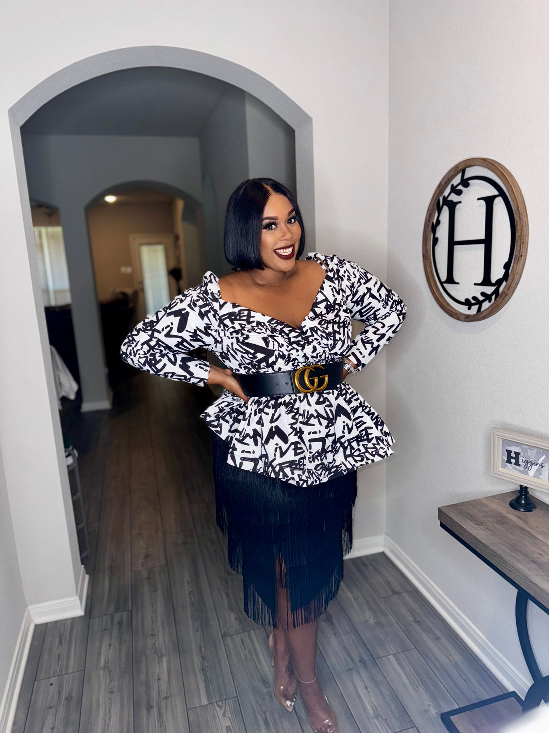 Puff Sleeve Wrap Peplum Top